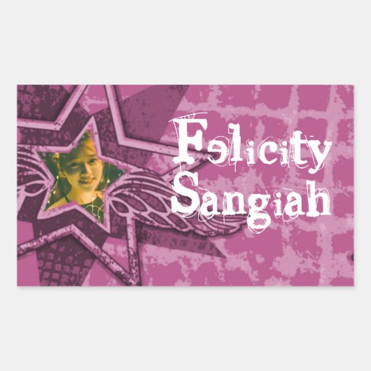 Tien meisjes genaamd donkerroze id label sticker (Voorkant)