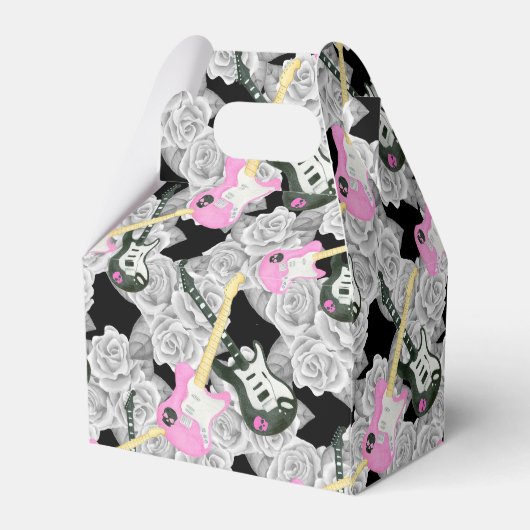 Tien meisjes rockrockpartij voor roos bedankdoosjes (Achterkant)