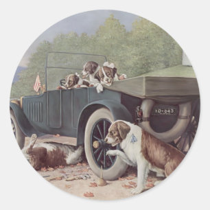 Tien mijl naar een garage ronde sticker