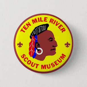 Tien Mile River Scout Museum Logo 2 1/4 inch. Ronde Button 5,7 Cm