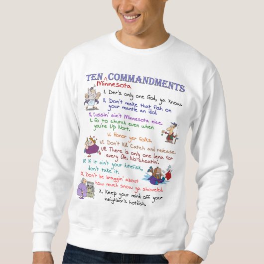 Tien Minnesota Geboden Basis Sweatshirt (Voorkant)