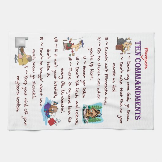 Tien Minnesota Geboden Towel Theedoek (Horizontaal)