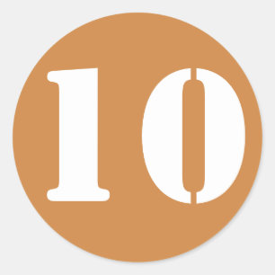 Tien Peru Gold Stencil cijfers van Janz Ronde Sticker