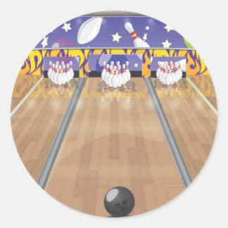 Tien Pin Bowling Alley Ronde Sticker