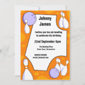 Tien Pin Bowling Birthday Party Invitation Kaart (Voorkant)