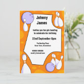 Tien Pin Bowling Birthday Party Invitation Kaart (Staand voorkant)