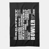 Tien Pin Bowling Bowlers Groest Bowler World ooit Theedoek (Verticaal)