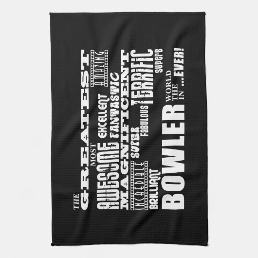 Tien Pin Bowling Bowlers Groest Bowler World ooit Theedoek (Verticaal)