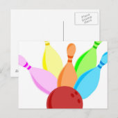 Tien Pin Bowling Briefkaart (Voorkant / Achterkant)