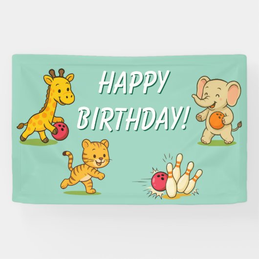 Tien Pin Bowling Party Celebration Teken Decoratie Spandoek (Horizontaal)