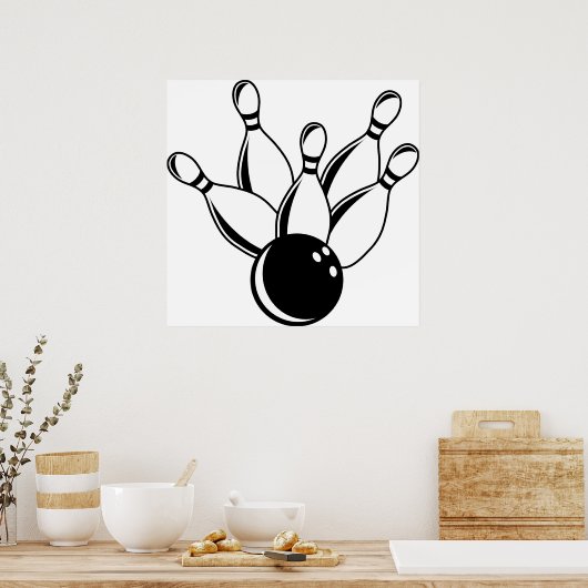 Tien Pin Bowling Poster (Keuken)