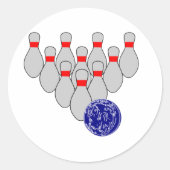 Tien Pin Bowling-Stickers Ronde Sticker (Voorkant)