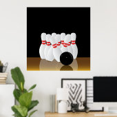 Tien pin Bowling Strike Poster (Thuiskantoor)