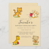 Tien Pin Bowling Verjaardag Party Custom Kaart (Voorkant / Achterkant)