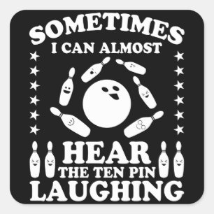 Tien pin Laughing Bowling Player Quote Bowling Gif Vierkante Sticker
