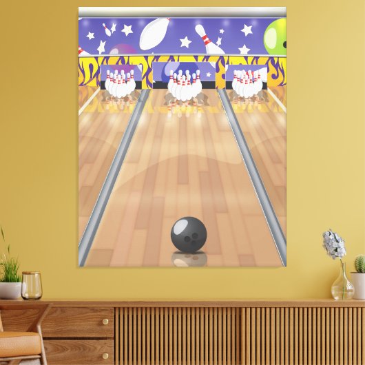Tien-pins bowlen canvas afdruk (Insitu (Woonkamer))