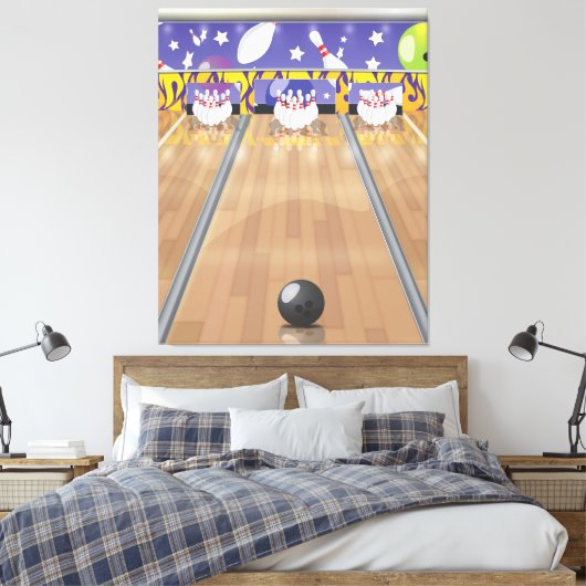 Tien-pins bowlen canvas afdruk (Insitu (Slaapkamer))