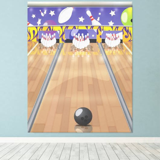 Tien-pins bowlen canvas afdruk (Insitu (Houten vloer))