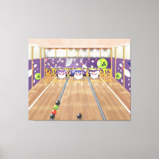 Tien-pins bowlen canvas afdruk (Voorkant)
