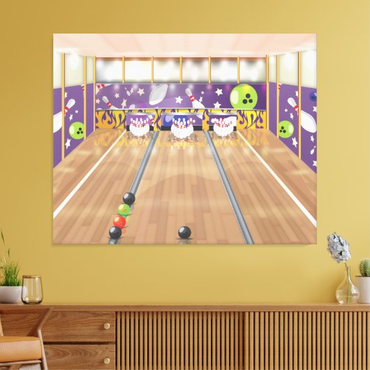 Tien-pins bowlen canvas afdruk (Insitu (Woonkamer))