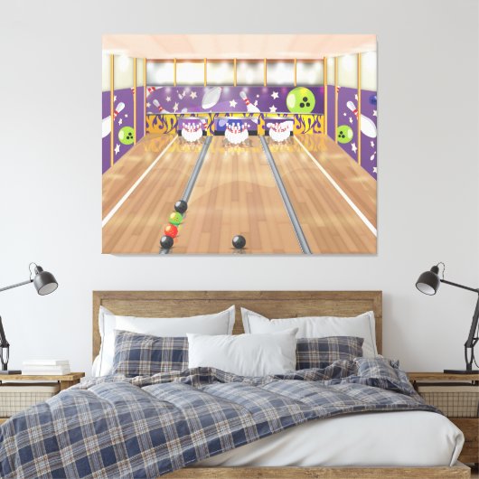Tien-pins bowlen canvas afdruk (Insitu (Slaapkamer))