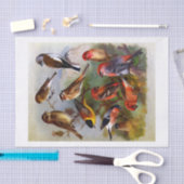 Tien prachtige vogelschilderingen uit het  boek tissuepapier (Craft)