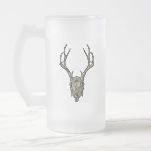 Tien Punts Jackalope Europese Camouflage Schedel Matglas Bierpul