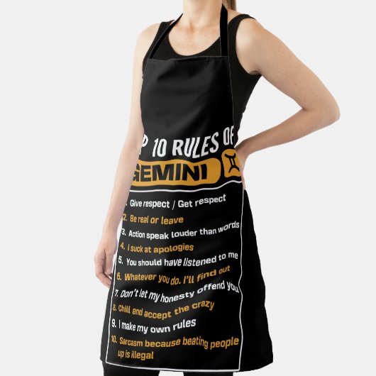 Tien regels van Gemini, Gemini Facts Traits Schort (Insitu)