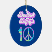 Tien sterretjes 10e Tie Dye Groovy Keramisch Ornament (Rechts)