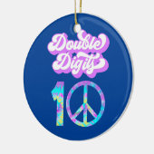 Tien sterretjes 10e Tie Dye Groovy Keramisch Ornament (Links)