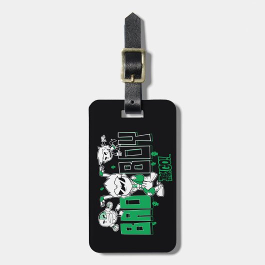 Tien Titans gaan! | "Bad Boy" Robin, Cyborg & BB Bagagelabel (Voorkant verticaal)