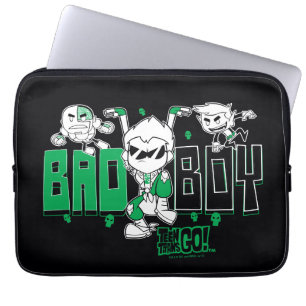 Tien Titans gaan! "Bad Boy" Robin, Cyborg & BB Laptop Sleeve