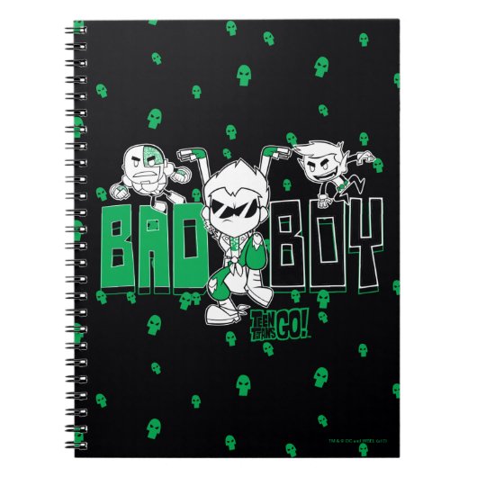 Tien Titans gaan! | "Bad Boy" Robin, Cyborg & BB Notitieboek (Voorkant)