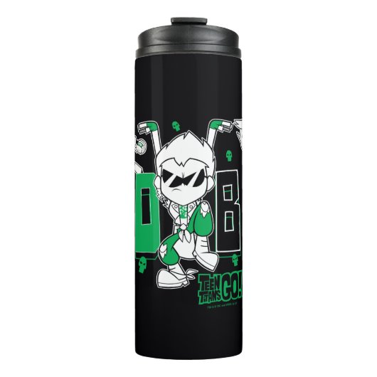 Tien Titans gaan! | "Bad Boy" Robin, Cyborg & BB Thermosbeker (Voorkant)