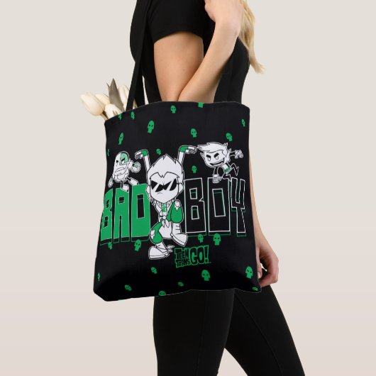 Tien Titans gaan! | "Bad Boy" Robin, Cyborg & BB Tote Bag (Dichtbij)