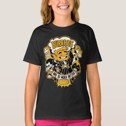Tien Titans gaan! | Beast Boy "Burritos are better T-shirt (Voorkant)