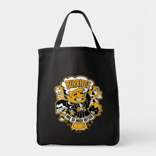 Tien Titans gaan! | Beast Boy "Burritos are better Tote Bag (Voorkant)