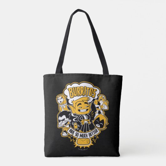 Tien Titans gaan! | Beast Boy "Burritos are better Tote Bag (Achterkant)