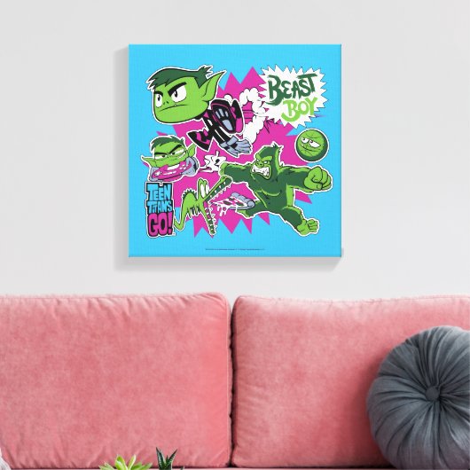Tien Titans gaan! | Beast Boy Shapeshifts Canvas Afdruk (Insitu (Woonkamer))