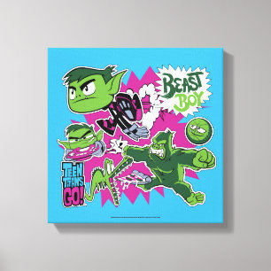 Tien Titans gaan! Beast Boy Shapeshifts Canvas Afdruk