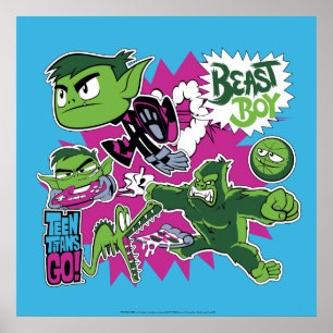 Tien Titans gaan! Beast Boy Shapeshifts Poster