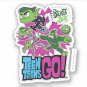 Tien Titans gaan! | Beast Boy Shapeshifts Sticker (Voorkant)