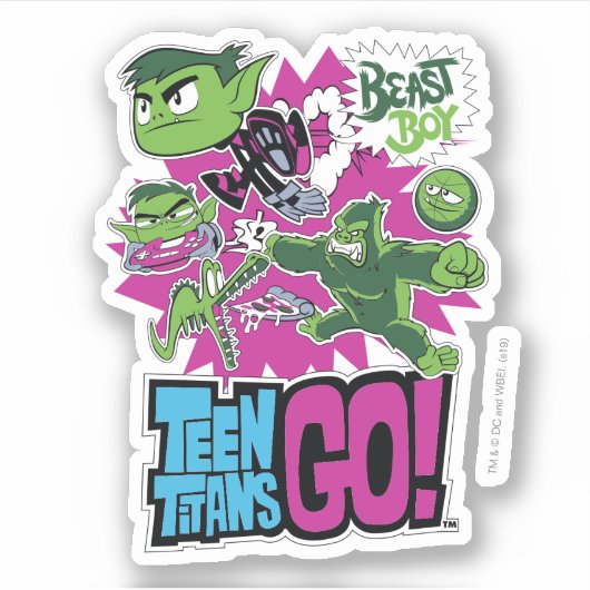 Tien Titans gaan! | Beast Boy Shapeshifts Sticker (Voorkant)