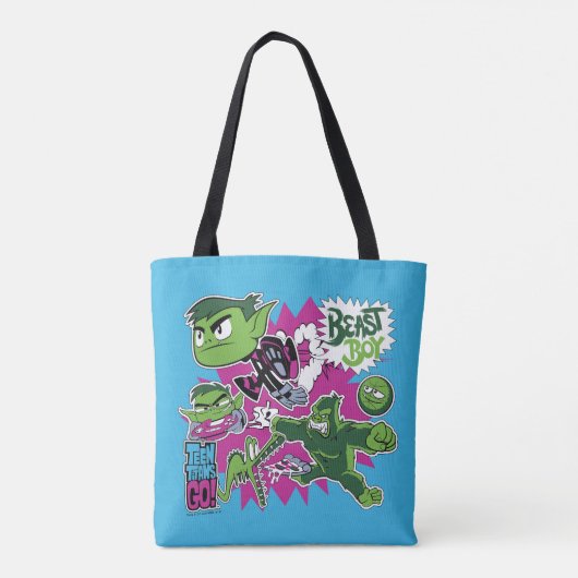 Tien Titans gaan! | Beast Boy Shapeshifts Tote Bag (Achterkant)