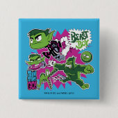 Tien Titans gaan! | Beast Boy Shapeshifts Vierkante Button 5,1 Cm (Voorkant)