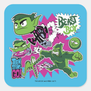 Tien Titans gaan!   Beast Boy Shapeshifts Vierkante Sticker