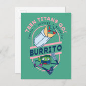 Tien Titans gaan! Beast Boy "Truth Justice Burrito Briefkaart (Voorkant / Achterkant)