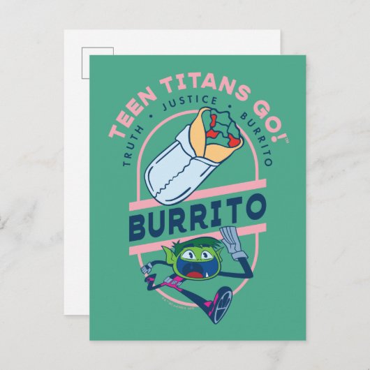 Tien Titans gaan! Beast Boy "Truth Justice Burrito Briefkaart (Voorkant / Achterkant)