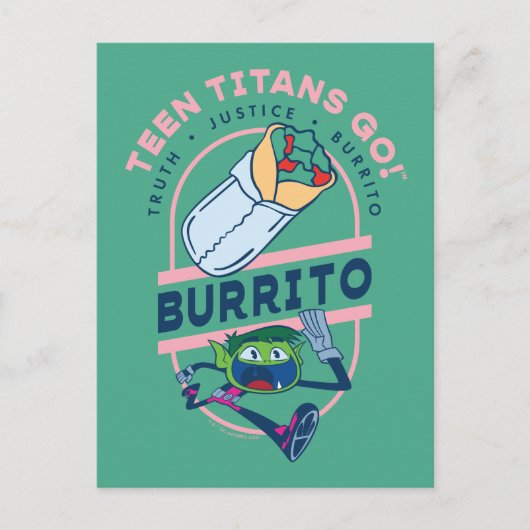 Tien Titans gaan! Beast Boy "Truth Justice Burrito Briefkaart (Voorkant)