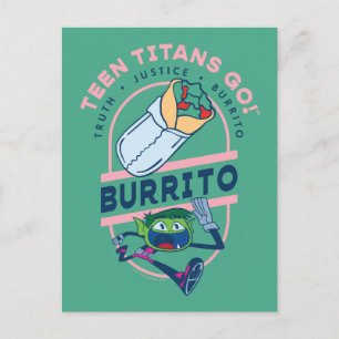 Tien Titans gaan! Beast Boy "Truth Justice Burrito Briefkaart